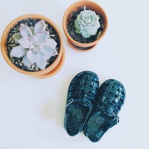 Gap Blue Glitter Jelly Shoes Sandals